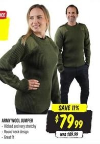 Army Wool Jumper offers at $79.99 in Aussie Disposals