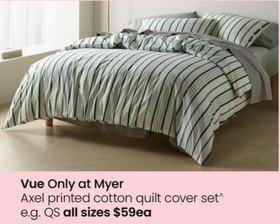 Vue - Axel Printed Cotton Quilt Cover Set offers at $59 in Myer