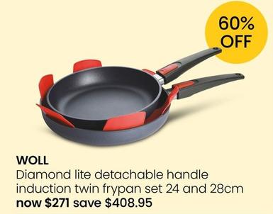 Woll - Diamond Lite Detachable Handle Induction Twin Frypan Set 24 and 28cm offers at $271 in Myer