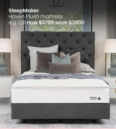 SleepMaker - Haven Plush Mattress offers at $3799 in Myer
