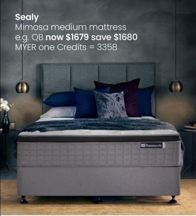 Sealy - Mimosa Medium Mattress offers at $1679 in Myer