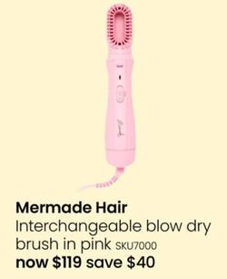 Mermade Hair - Interchangeable Blow Dry Brush in Pink offers at $119 in Myer