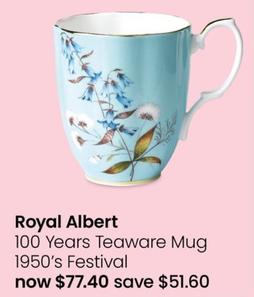 Royal Albert - 100 Years Teaware Mug 1950’s Festival offers at $77.4 in Myer