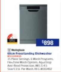 Westinghouse - 60cm Freestanding Dishwasher offers at $898 in Retravision