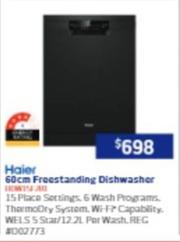 Haier - 60cm Freestanding Dishwasher offers at $698 in Retravision