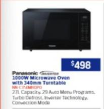 Panasonic - 1000W Microwave Oven with 340mm Turntable offers at $498 in Retravision