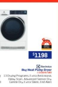 Electrolux - 8kg Heat Pump Dryer offers at $1198 in Retravision