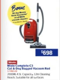 Miele - Complete C3 Cat & Dog Bagged Vacuum Red offers at $698 in Retravision