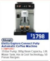 Delonghi - Eletta Explore Connect Fully Automatic Coffee Machine offers at $1798 in Retravision
