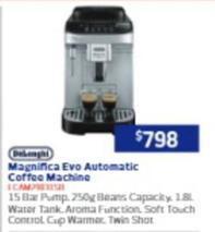 Delonghi - Magnifica Evo Automatic Coffee Machine offers at $798 in Retravision