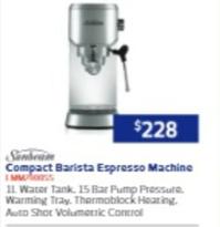 Sunbeam - Compact Barista Espresso Machine offers at $228 in Retravision
