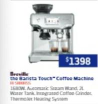 Breville - The Barista Touch" Coffee Machine offers at $1398 in Retravision