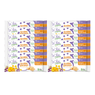 Bubs Organic Smiley Squares Mango & Carrot - 14 Pack offers at $28 in Bubs Baby Shop