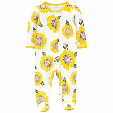 Carter's Sunflower 2-Way Zip Cotton Footie Sleep & Play Onesie - Baby Girl offers at $12.85 in OshKosh