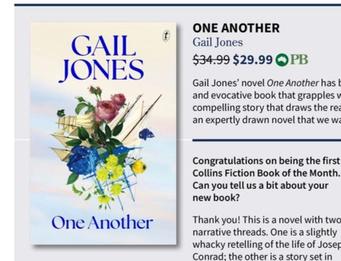 One Another Gail Jones offers at $29.99 in Collings Booksellers