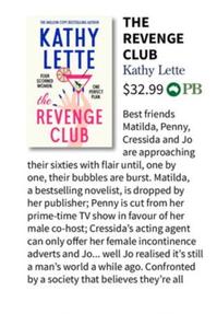 The Revenge Club offers at $32.99 in Collings Booksellers