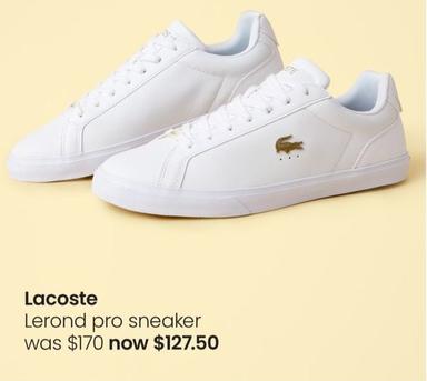 Lacoste - Lerond Pro Sneaker offers at $127.5 in Myer