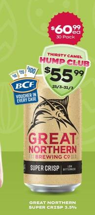 Great Northern - Super Crisp 3.5% offers at $60.99 in Thirsty Camel