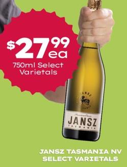 Jansz - Tasmania Nv Select Varietals offers at $27.99 in Thirsty Camel
