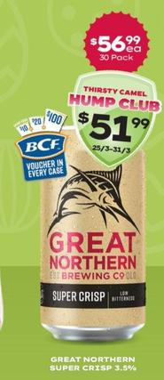 Great Northern - Super Crisp 3.5% offers at $56.99 in Thirsty Camel