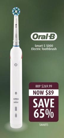 Oral B - Smart 5 5000 Electric Toothbrush offers at $89 in Shaver Shop