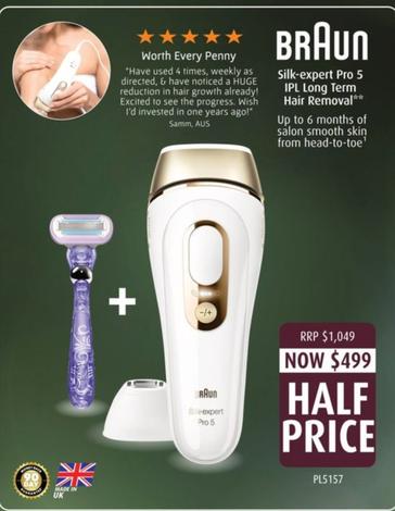 Braun - Silk-expert Pro 5 Ipl Long Term Hair Removal offers at $499 in Shaver Shop