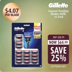 Gillette - Fusion5 ProGlide Blades Refill 16 Pack offers at $64.99 in Shaver Shop