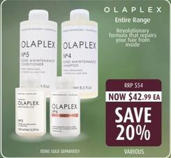 Olaplex - Entire Range offers at $42.99 in Shaver Shop