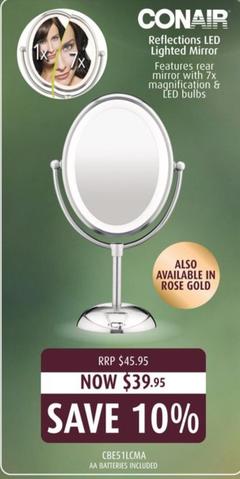 Conair - Reflections Led Lighted Mirror offers at $39.95 in Shaver Shop
