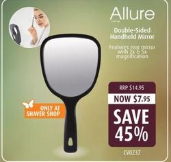 Allure - Double-Sided Handheld Mirror offers at $7.95 in Shaver Shop