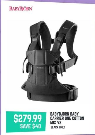 Babybjorn - Baby Carrier One Cotton Mix V2 offers at $279.99 in Baby Kingdom