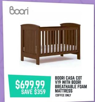 Boori - Casa Cot V19 With Boori Breathable Foam Mattress offers at $699.99 in Baby Kingdom