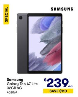 Samsung - Galaxy Tab A7 Lite offers at $239 in BIG W