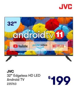 JVC - 32" Edgeless HD LED Android TV offers at $199 in BIG W