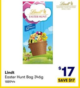 Lindt - Easter Hunt Bag 346g offers at $17 in BIG W
