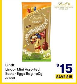 Lindt - Lindor Mini Assorted Easter Eggs Bag 460g offers at $15 in BIG W