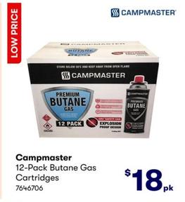 Campmaster - 12-Pack Butane Gas Cartridges offers at $18 in BIG W