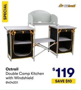 Oztrail - Double Camp Kitchen With Windshield offers at $119 in BIG W
