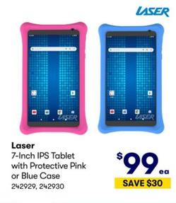 Laser - 7-Inch IPS Tablet with Protective Pink or Blue Case offers at $99 in BIG W