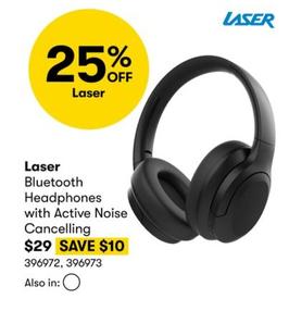 Laser - Bluetooth Headphones With Active Noise Cancelling  offers at $29 in BIG W