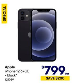 Apple - iPhone 12 64GB Black offers at $799 in BIG W