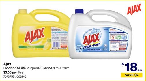 Ajax - Floor or Multi-Purpose Cleaners 5-Litre offers at $18 in BIG W