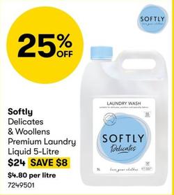 Softly - Delicates & Woollens Premium Laundry Liquid 5-Litre offers at $24 in BIG W