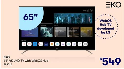 Eko - 65" 4K UHD TV With WebOS Hub offers at $549 in BIG W