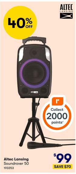 Altec Lansing - Soundrover 50 offers at $99 in BIG W