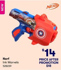 Nerf Ink Marvels offers at $14 in BIG W