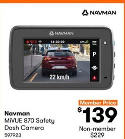 Navman - MiVUE 870 Safety Dash Camera offers at $139 in BIG W
