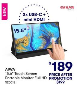 Aiwa - 15.6" Touch Screen Portable Monitor Full HD offers at $189 in BIG W