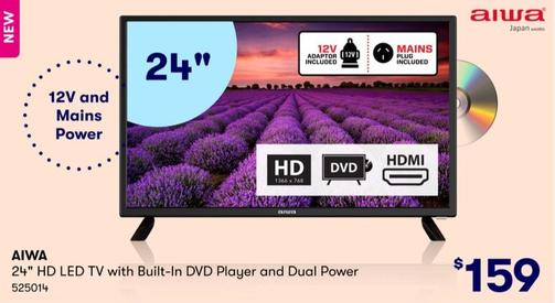 Aiwa - 24" HD Led Tv With Built-In Dvd Player And Dual Power offers at $159 in BIG W