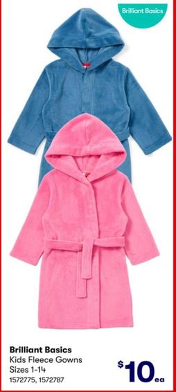 Brilliant Basics - Kids Fleece Gowns Sizes 1-14 offers at $10 in BIG W